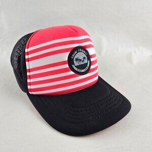 Aloha Hawaii Trucker Hat Red White Striped Mesh Snapback Cap Vacation Retro Gent